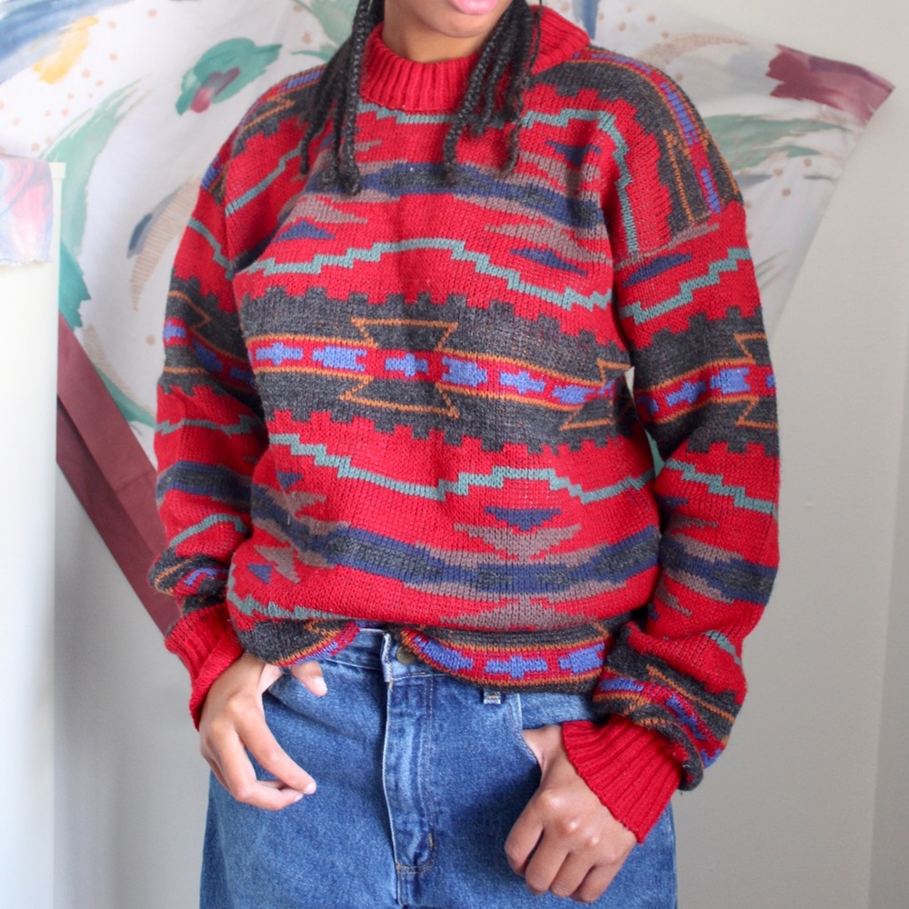 Vintage Aztec Print Sweater